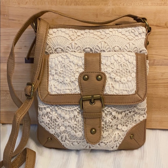 Handbags - NWOT BOHO Bag with Crochet Front